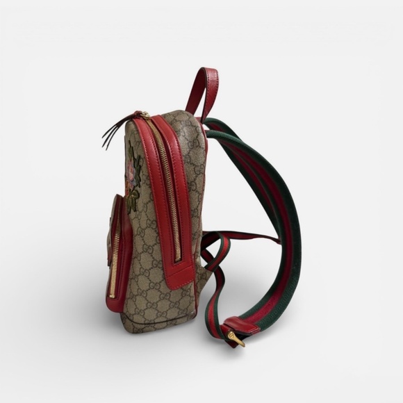 Gucci Backpack Monogram GG Supreme Flower Snake Patches Small Red main image 5